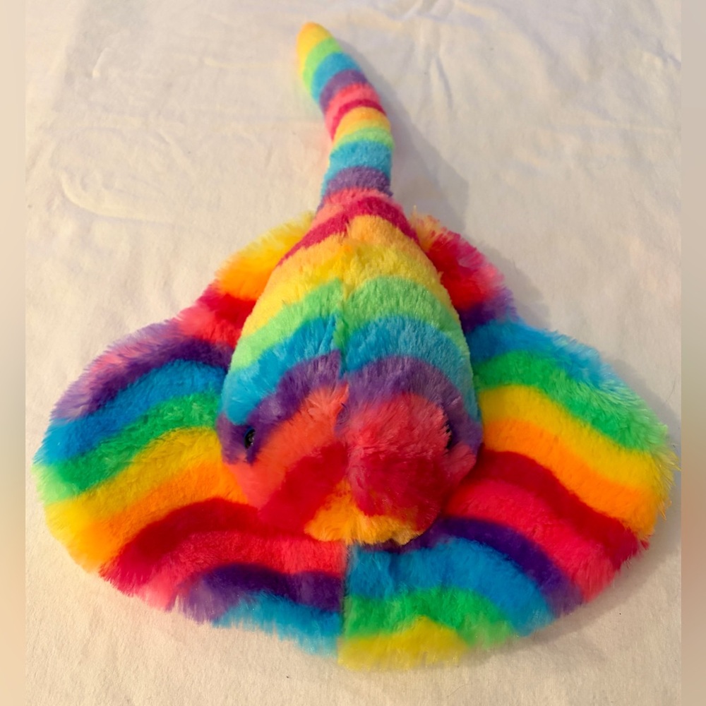 Rainbow Stingray Plush Wishpets Pastels Stripes 18” 2016 Soft Pink